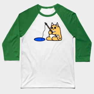 Gone Fishin’ Cat (Large Print) Baseball T-Shirt